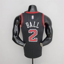 Camiseta Lonzo Ball #2 Chicago Bulls Edición 75 Aniversario Jordan Negro Camiseta Lonzo Ball #2 Chicago Bulls Edición 75 Aniversario Jordan Negro