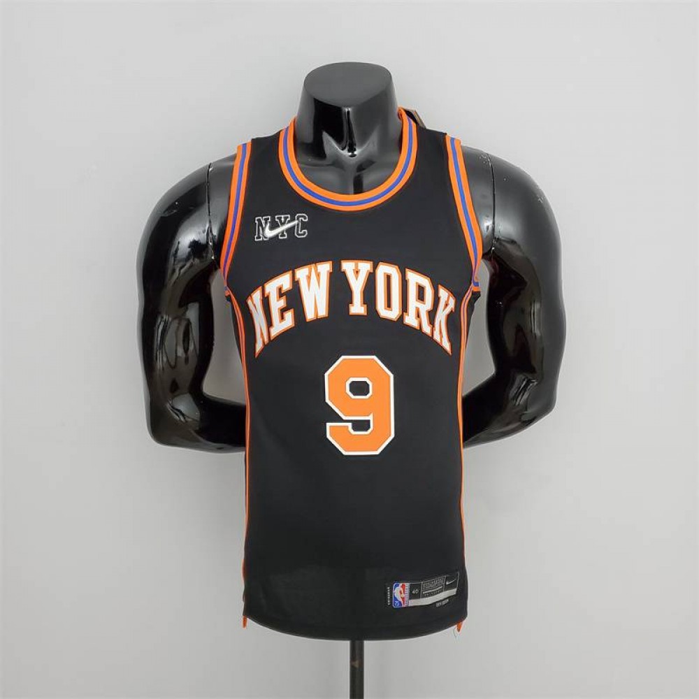 Camiseta RJ Barrett #9 New York Knicks 2022 City Edition Negro Camiseta RJ Barrett #9 New York Knicks 2022 City Edition Negro