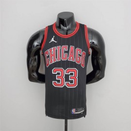 Camiseta Scottie Pippen #33 Chicago Bulls Edición 75 Aniversario Jordan Negro