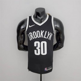 Camiseta Seth Curry #30 Brooklyn Nets Edición 75 Aniversario Negro