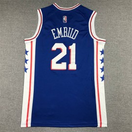 Camiseta Joel Embiid #21 Philadelphia 76ers Azul Camiseta Joel Embiid #21 Philadelphia 76ers Azul