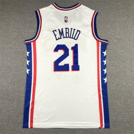 Camiseta Joel Embiid #21 Philadelphia 76ers Blanco Camiseta Joel Embiid #21 Philadelphia 76ers Blanco