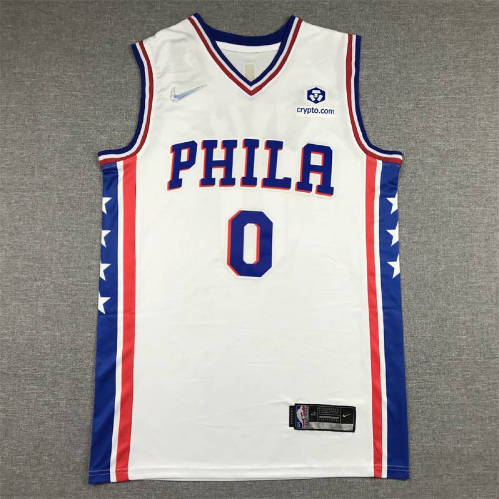 Camiseta Tyrese Maxey #0 Philadelphia 76ers Blanco Camiseta Tyrese Maxey #0 Philadelphia 76ers Blanco