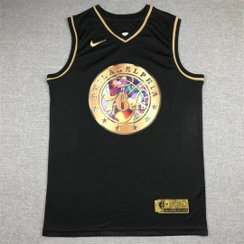 Camiseta Allen Iverson #3 Philadelphia 76ers Diamond Edition Oro Negro