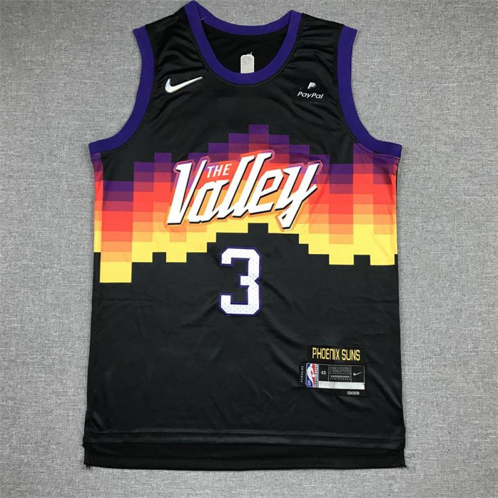 Camiseta Chris Paul #3 Phoenix Suns City Edition Icon 75 Aniversario Negro Camiseta Chris Paul #3 Phoenix Suns City Edition Icon 75 Aniversario Negro