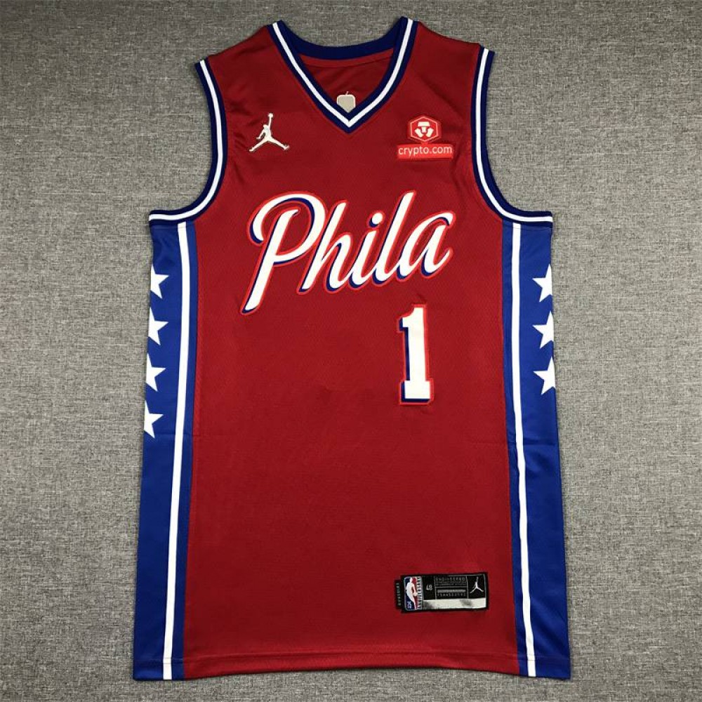 Camiseta James Harden #1 Philadelphia 76ers Rojo