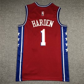 Camiseta James Harden #1 Philadelphia 76ers Rojo Camiseta James Harden #1 Philadelphia 76ers Rojo