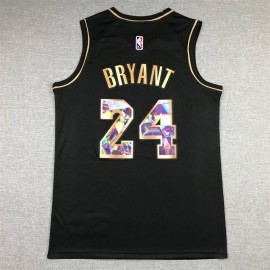 Camiseta Kobe Bryant #24 Los Angeles Lakers Diamond Edition Oro Negro