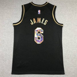 Camiseta LeBron James #6 Los Angeles Lakers Diamond Edition Oro Negro Camiseta LeBron James #6 Los Angeles Lakers Diamond Edition Oro Negro