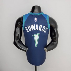 Camiseta Anthony Edwards #1 Minnesota Timberwolves Edición 75 Aniversario 2022 City Edition Azul