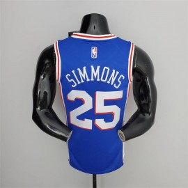 Camiseta Ben Simmons #25 Philadelphia 76ers Edición 75 Aniversario Azul Camiseta Ben Simmons #25 Philadelphia 76ers Edición 75 Aniversario Azul