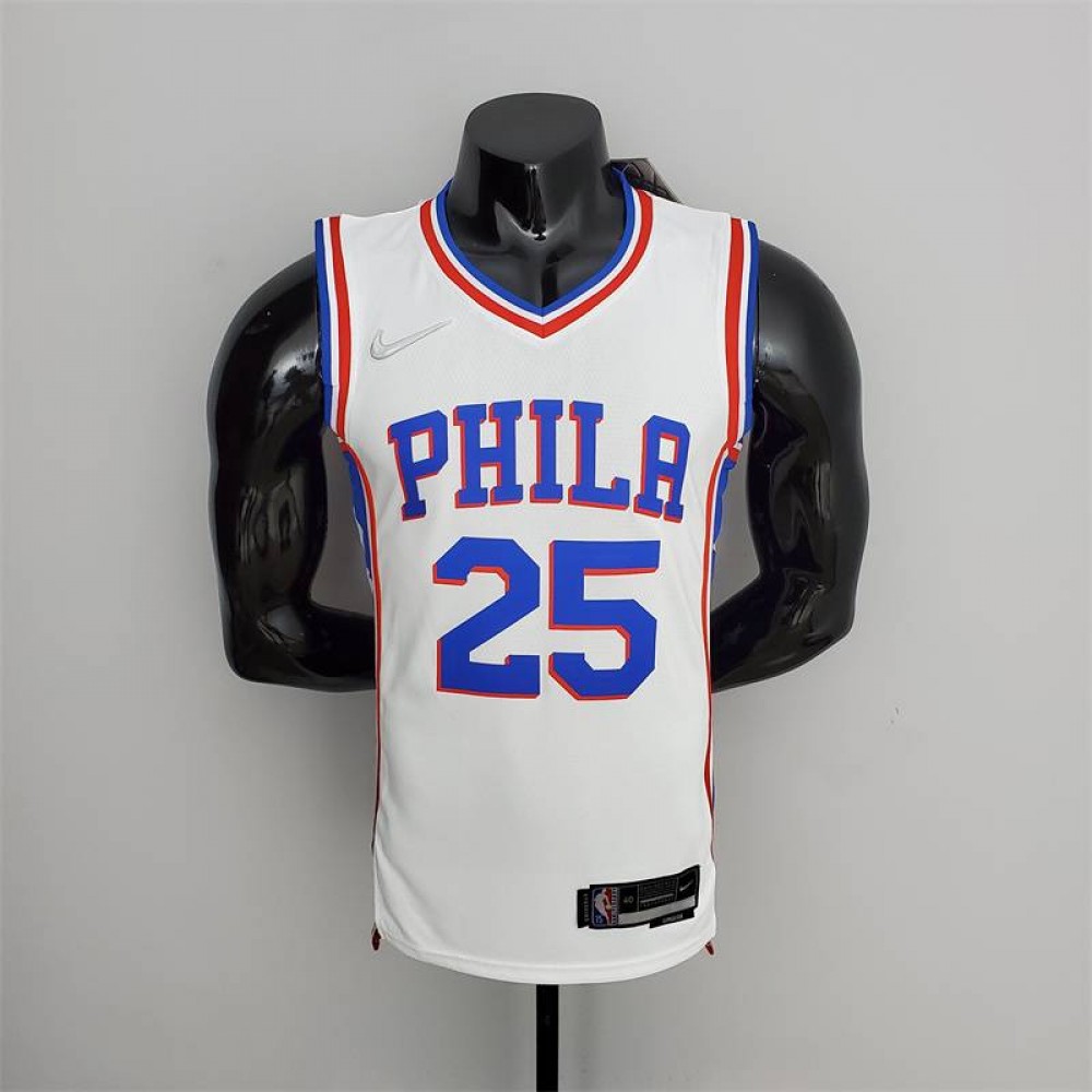 Camiseta Ben Simmons #25 Philadelphia 76ers Edición 75 Aniversario Blanco