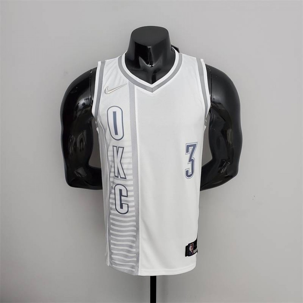 Camiseta Chris Paul #3 Oklahoma City Thunder Edición 75 Aniversario 2022 City Edition Blanco