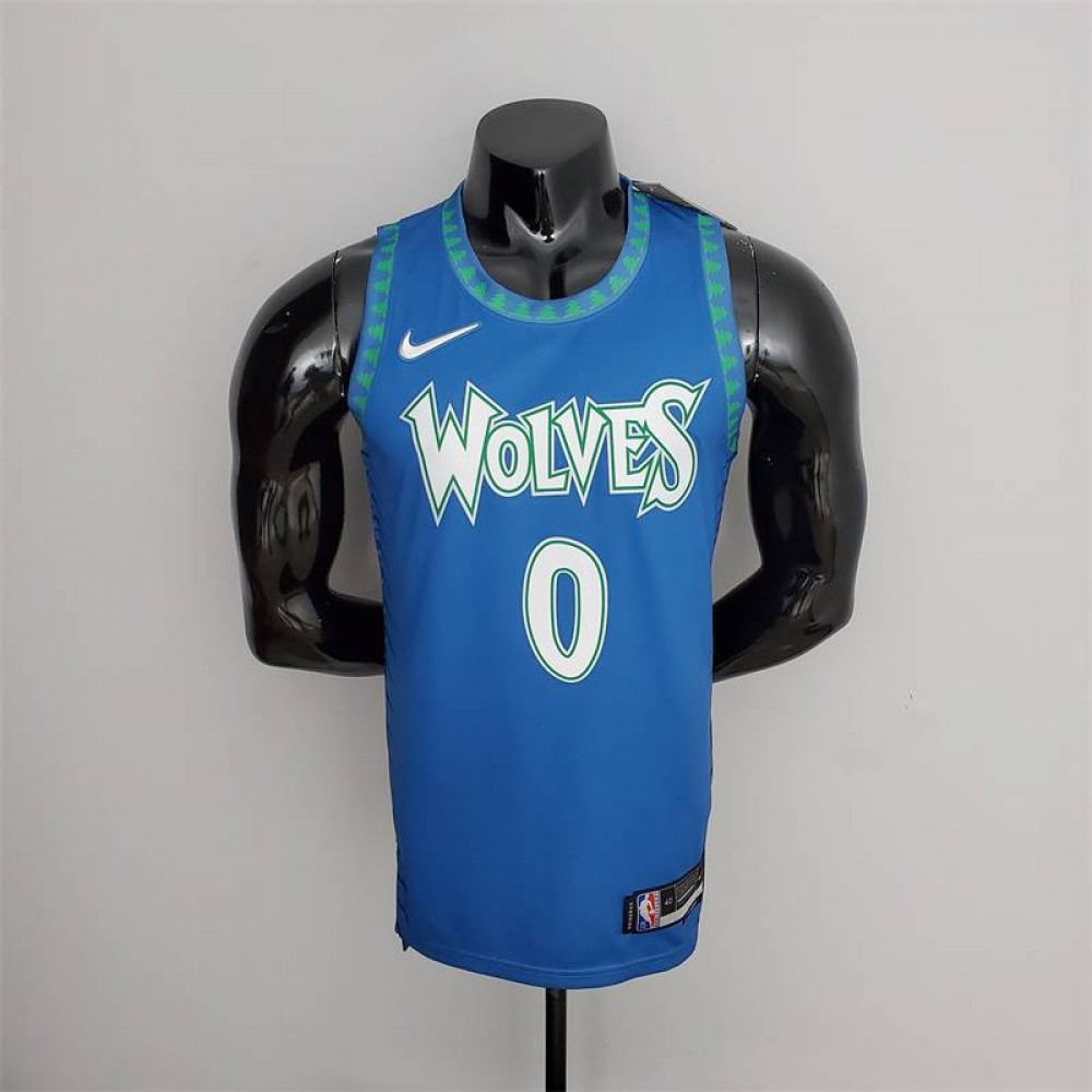 Camiseta D'Angelo Russell #0 Minnesota Timberwolves Edición 75 Aniversario 2022 City Edition Azul Camiseta D'Angelo Russell #0 Minnesota Timberwolves Edición 75 Aniversario 2022 City Edition Azul