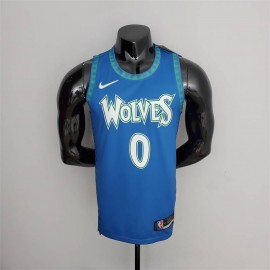 Camiseta D'Angelo Russell #0 Minnesota Timberwolves Edición 75 Aniversario 2022 City Edition Azul