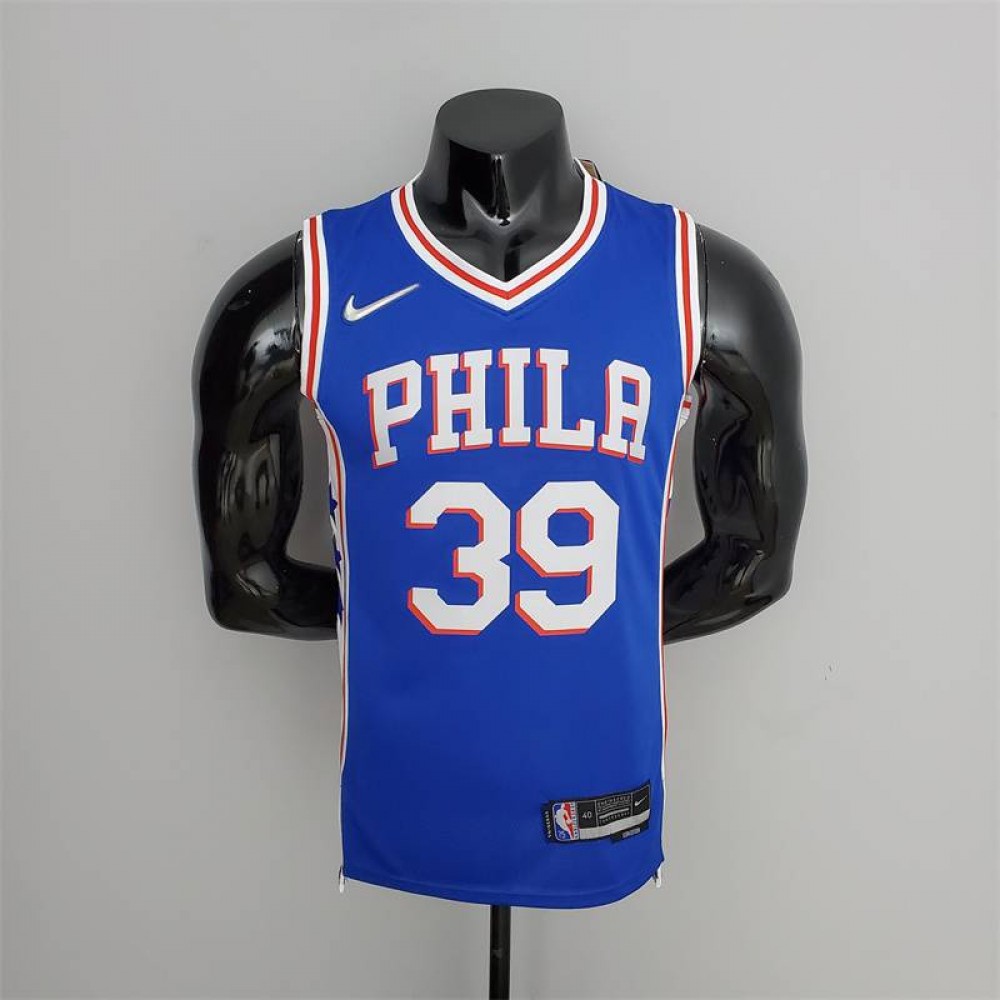 Camiseta Dwight Howard #39 Philadelphia 76ers Edición 75 Aniversario Azul Camiseta Dwight Howard #39 Philadelphia 76ers Edición 75 Aniversario Azul