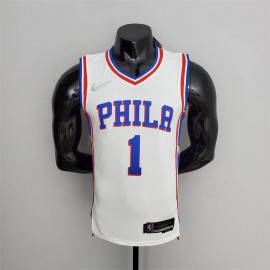 Camiseta James Harden #1 Philadelphia 76ers Edición 75 Aniversario Blanco