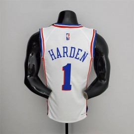 Camiseta James Harden #1 Philadelphia 76ers Edición 75 Aniversario Blanco Camiseta James Harden #1 Philadelphia 76ers Edición 75 Aniversario Blanco