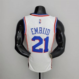 Camiseta Joel Embiid #21 Philadelphia 76ers Edición 75 Aniversario Blanco Camiseta Joel Embiid #21 Philadelphia 76ers Edición 75 Aniversario Blanco