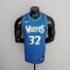 Camiseta Karl-Anthony Towns #32 Minnesota Timberwolves Edición 75 Aniversario 2022 City Edition Azul