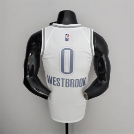 Camiseta Russell Westbrook #0 Oklahoma City Thunder Edición 75 Aniversario 2022 City Edition Blanco Camiseta Russell Westbrook #0 Oklahoma City Thunder Edición 75 Aniversario 2022 City Edition Blanco