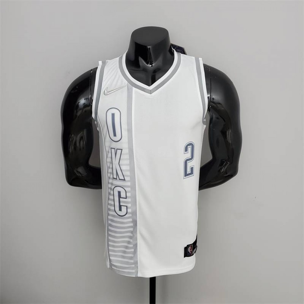 Camiseta Shai Gilgeous-Alexander #2 Oklahoma City Thunder Edición 75 Aniversario 2022 City Edition Blanco Camiseta Shai Gilgeous-Alexander #2 Oklahoma City Thunder Edición 75 Aniversario 2022 City Edition Blanco