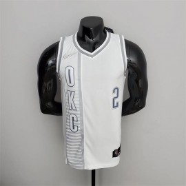 Camiseta Shai Gilgeous-Alexander #2 Oklahoma City Thunder Edición 75 Aniversario 2022 City Edition Blanco