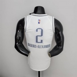 Camiseta Shai Gilgeous-Alexander #2 Oklahoma City Thunder Edición 75 Aniversario 2022 City Edition Blanco Camiseta Shai Gilgeous-Alexander #2 Oklahoma City Thunder Edición 75 Aniversario 2022 City Edition Blanco