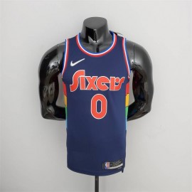 Camiseta Tyrese Maxey #0 Philadelphia 76ers 2022 City Edition Azul