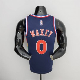 Camiseta Tyrese Maxey #0 Philadelphia 76ers 2022 City Edition Azul Camiseta Tyrese Maxey #0 Philadelphia 76ers 2022 City Edition Azul