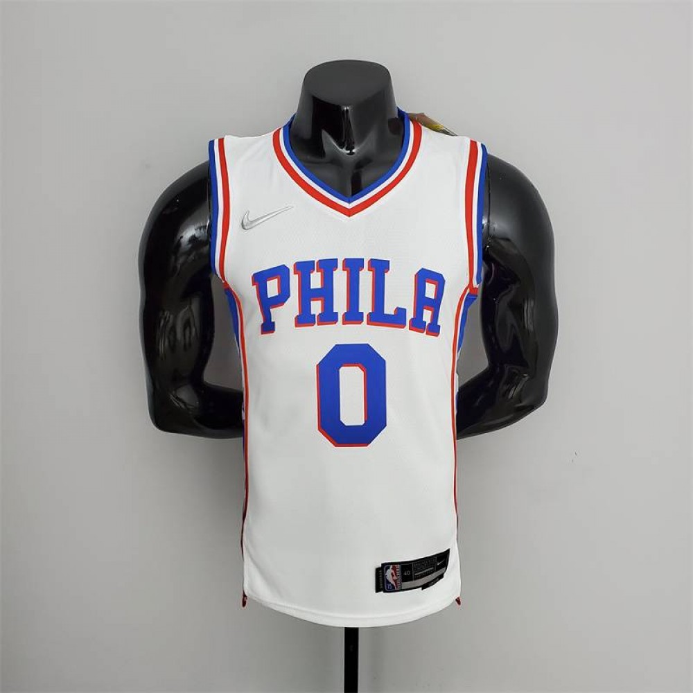 Camiseta Tyrese Maxey #0 Philadelphia 76ers Edición 75 Aniversario Blanco Camiseta Tyrese Maxey #0 Philadelphia 76ers Edición 75 Aniversario Blanco