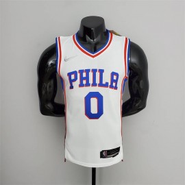 Camiseta Tyrese Maxey #0 Philadelphia 76ers Edición 75 Aniversario Blanco