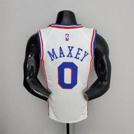 Camiseta Tyrese Maxey #0 Philadelphia 76ers Edición 75 Aniversario Blanco Camiseta Tyrese Maxey #0 Philadelphia 76ers Edición 75 Aniversario Blanco