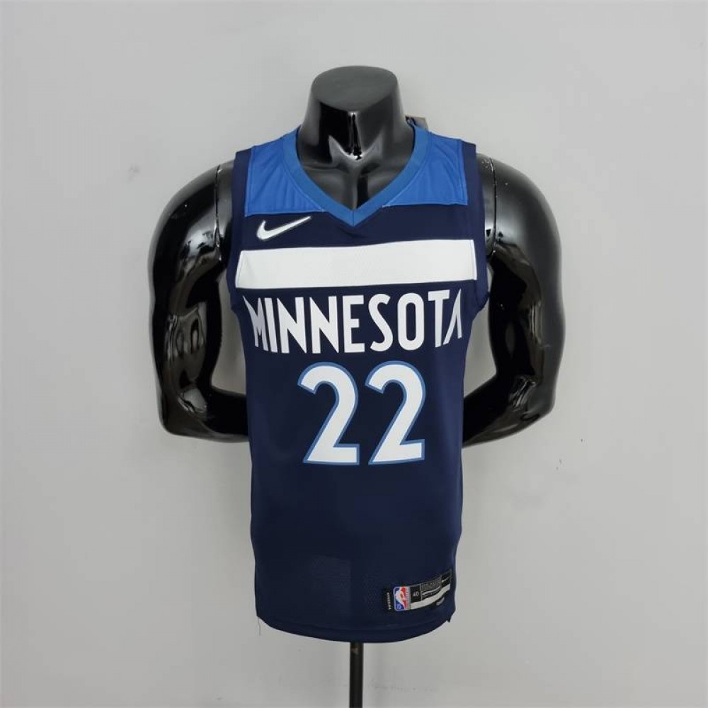 Camiseta Andrew Wiggins #22 Minnesota Timberwolves Edición 75 Aniversario Azul Real