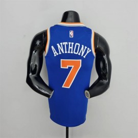 Camiseta Carmelo Anthony #7 New York Knicks Edición 75 Aniversario Azul