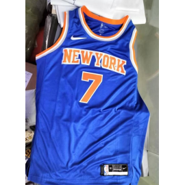 Camiseta Carmelo Anthony #7 New York Knicks Edición 75 Aniversario Azul