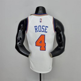 Camiseta Derrick Rose #4 New York Knicks Edición 75 Aniversario Blanco