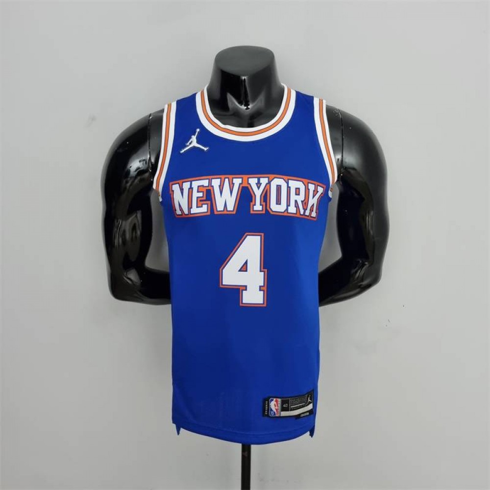 Camiseta Derrick Rose #4 New York Knicks Jordan Limited Edición 75 Aniversario Azul Camiseta Derrick Rose #4 New York Knicks Jordan Limited Edición 75 Aniversario Azul