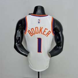 Camiseta Devin Booker #1 Phoenix Suns Edición 75 Aniversario Blanco