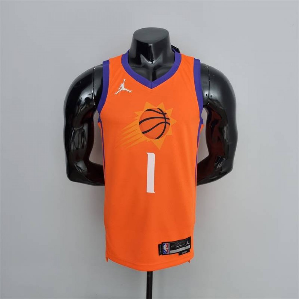 Camiseta Devin Booker #1 Phoenix Suns Jordan Edición 75 Aniversario Naranja Camiseta Devin Booker #1 Phoenix Suns Jordan Edición 75 Aniversario Naranja