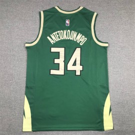 Camiseta Giannis Antetokounmpo #34 Milwaukee Bucks Earned Edition Verde Camiseta Giannis Antetokounmpo #34 Milwaukee Bucks Earned Edition Verde