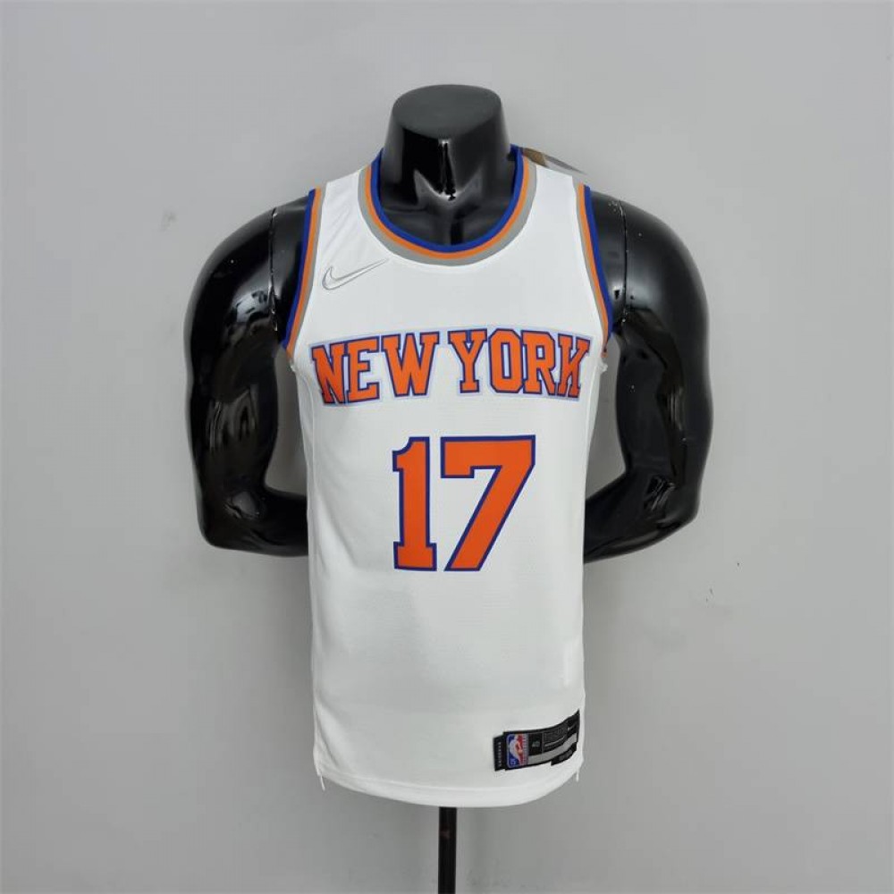 Camiseta Jeremy Lin #17 New York Knicks Edición 75 Aniversario Blanco