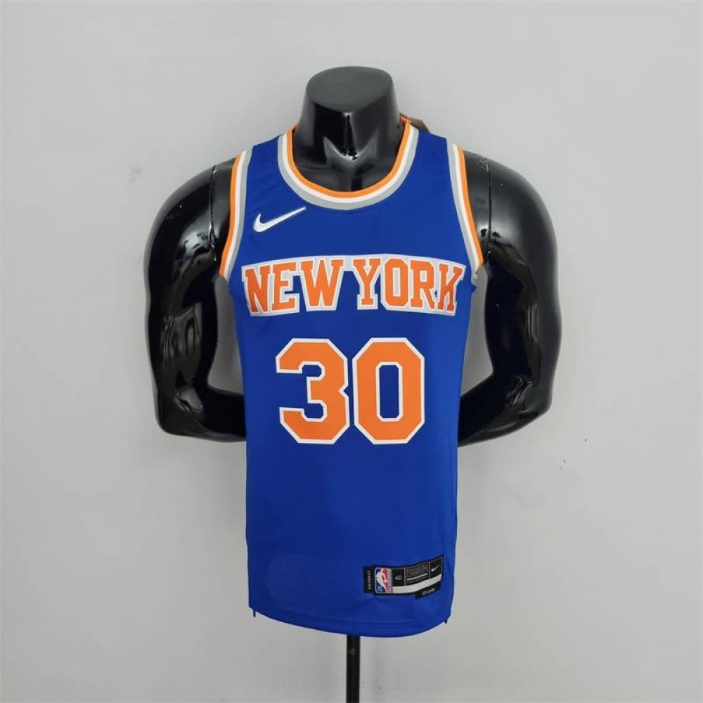 Camiseta Julius Randle #30 New York Knicks Edición 75 Aniversario Azul Camiseta Julius Randle #30 New York Knicks Edición 75 Aniversario Azul