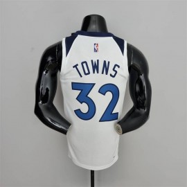 Camiseta Karl-Anthony Towns #32 Minnesota Timberwolves Edición 75 Aniversario Blanco Camiseta Karl-Anthony Towns #32 Minnesota Timberwolves Edición 75 Aniversario Blanco