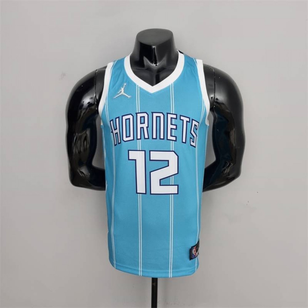 Camiseta Kelly Oubre Jr. #12 Charlotte Hornets Edición 75 Aniversario Azul Camiseta Kelly Oubre Jr. #12 Charlotte Hornets Edición 75 Aniversario Azul