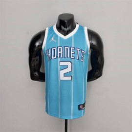Camiseta LaMelo Ball #2 Charlotte Hornets Edición 75 Aniversario Azul