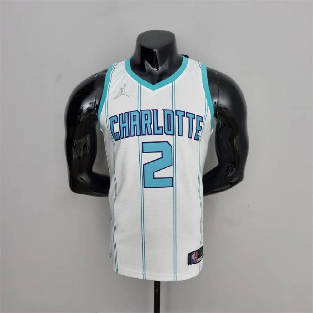 Camiseta LaMelo Ball #2 Charlotte Hornets Edición 75 Aniversario Blanco Camiseta LaMelo Ball #2 Charlotte Hornets Edición 75 Aniversario Blanco