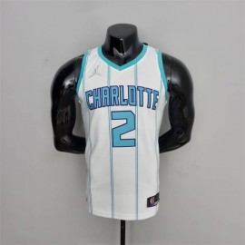 Camiseta LaMelo Ball #2 Charlotte Hornets Edición 75 Aniversario Blanco