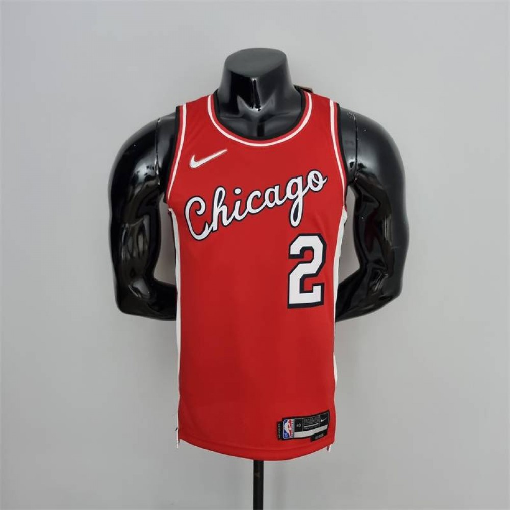 Camiseta Lonzo Ball #2 Chicago Bulls Edición 75 Aniversario 2022 City Edition Rojo Camiseta Lonzo Ball #2 Chicago Bulls Edición 75 Aniversario 2022 City Edition Rojo