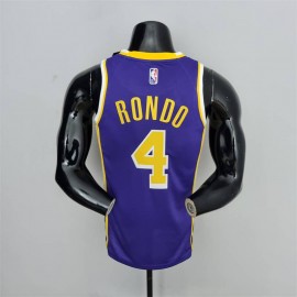 Camiseta Rajon Rondo #4 Los Angeles Lakers Jordan Edición 75 Aniversario Púrpura Camiseta Rajon Rondo #4 Los Angeles Lakers Jordan Edición 75 Aniversario Púrpura